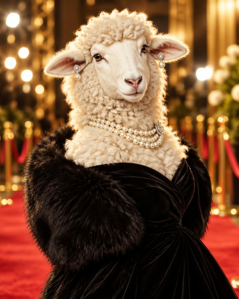 Sample art: a sheep as Meryl Sheep