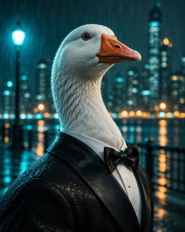 Sample art: a goose as Ryan Gooseling